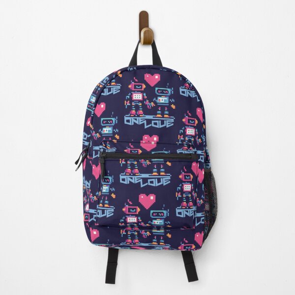 Item preview, One Love - Pixelated Robots in Love designed and sold by Sir Meow Meow.