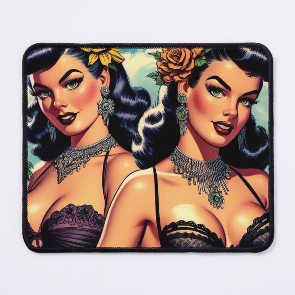 Item preview, Vintage Twins Goth Girls designed and sold by PulpVintage.