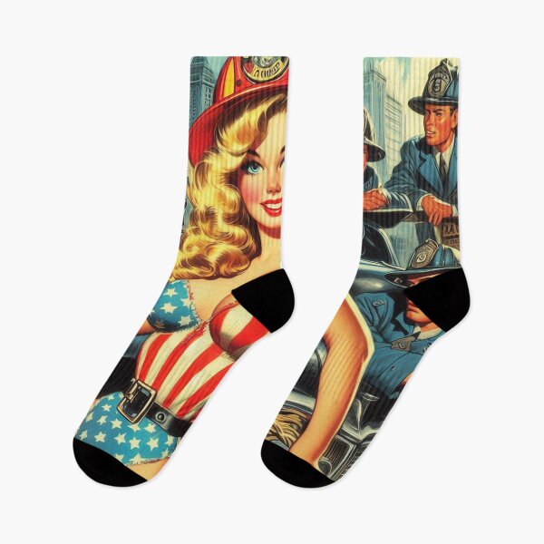 Item preview, Vintage Firefighter Girl designed and sold by PulpVintage.