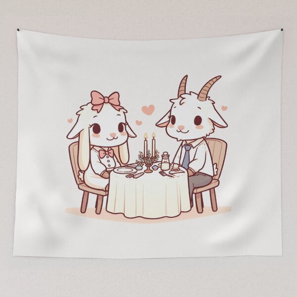 Item preview, Goats Romantic Dinner Valentine's Day designed and sold by LemuellTrends.