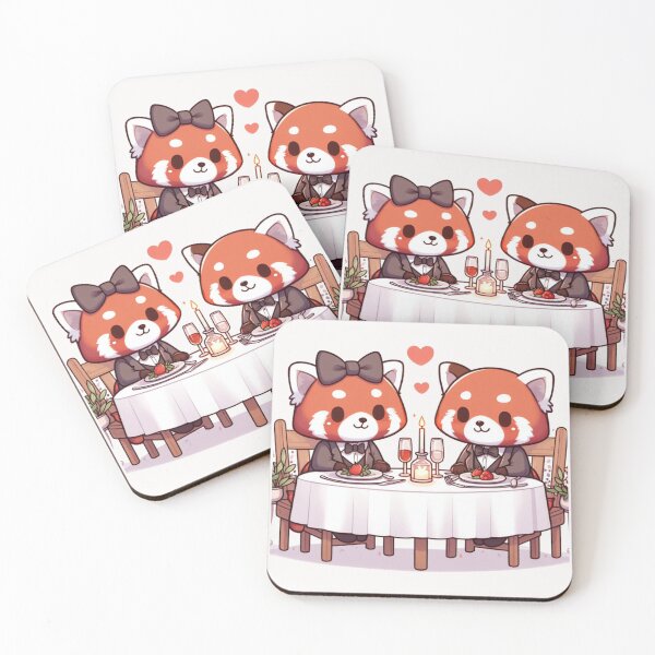 Item preview, Red Panda Romantic Dinner Valentine's Day designed and sold by LemuellTrends.