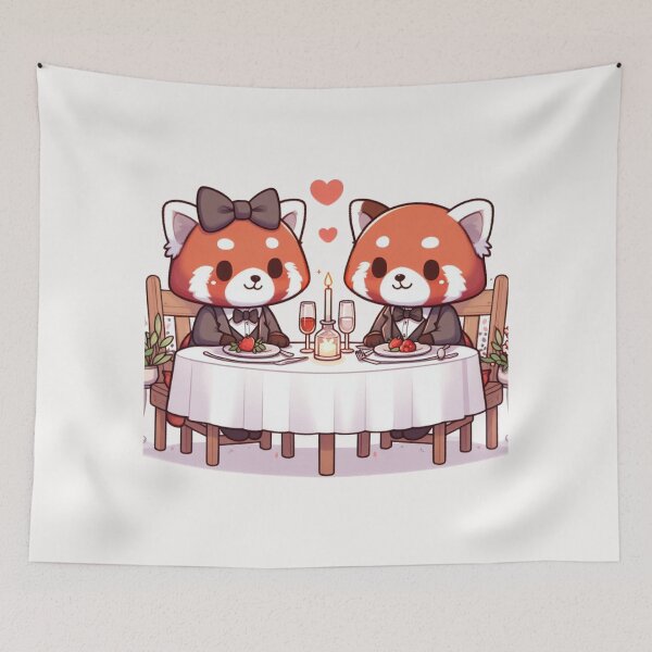 Item preview, Red Panda Romantic Dinner Valentine's Day designed and sold by LemuellTrends.