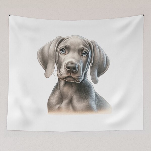 Item preview, Grey Weimaraner Puppy Dog Illustration designed and sold by CharmStudio.