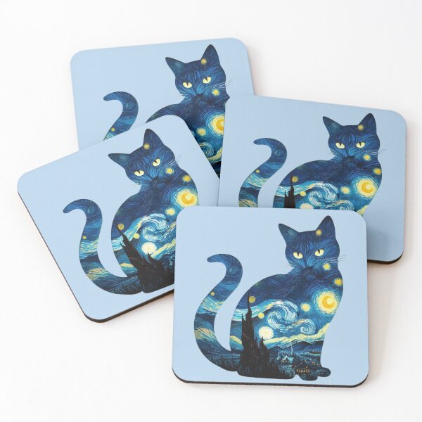 Item preview, Starry Night Kitty Cat Double Exposure designed and sold by HausKatz.