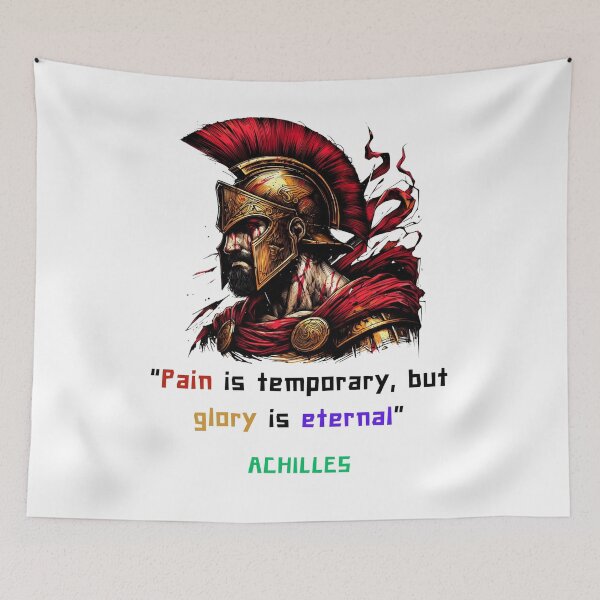 Item preview, Achilles quote of pain and glory for greek philosophy lovers designed and sold by CachoGlorious.