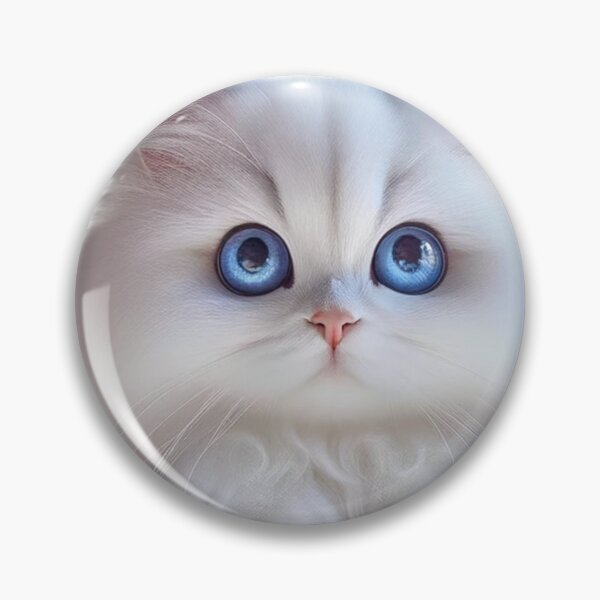 Item preview, Fluffy White Cat with Blue Eyes designed and sold by mymagicstoreus.