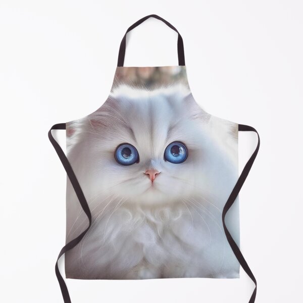 Item preview, Fluffy White Cat with Blue Eyes designed and sold by mymagicstoreus.