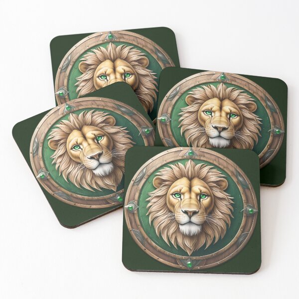Item preview, Wooden shield with a lion's face. designed and sold by Ciervo Primavera.