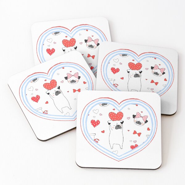 Item preview, Pug-Sized Love Explosion: Hearts Within Hearts designed and sold by CraftyrCreator.