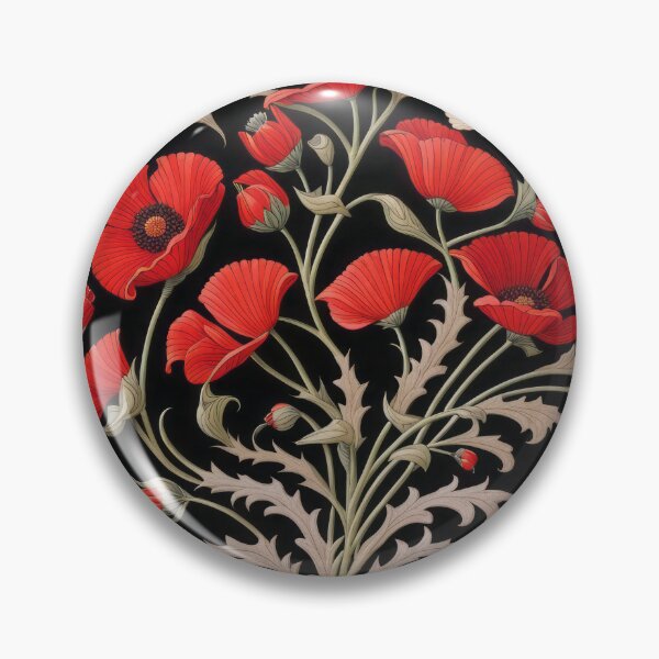Artikelvorschau, Jugendstil-Blumenmuster-Kollektion Nr. 1 – Rote Mohnblumen Nr. 25 entworfen und verkauft von elektronen.