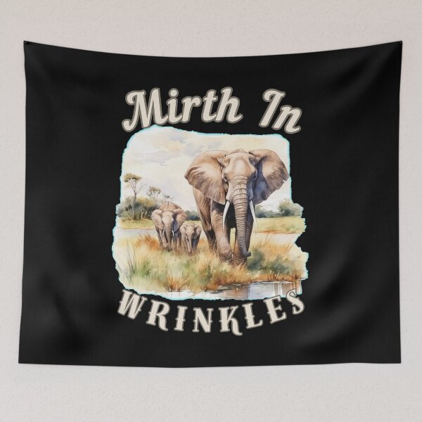 Item preview, Mirth In Wrinkles. elephant face designed and sold by ElephantVibes.