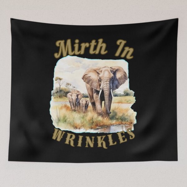 Item preview, Mirth In Wrinkles. elephant portrait designed and sold by ElephantVibes.