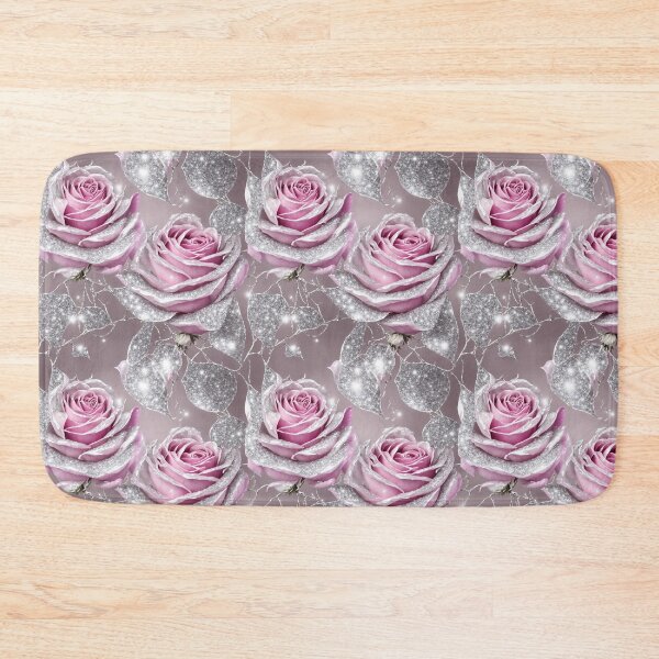 Item preview, Silver Glitter Pink Roses Floral Seamless Pattern designed and sold by PaxtonProjects.