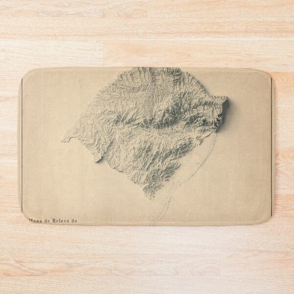 Item preview, Rio Grande do Sul State, Brazil Shaded Relief Map 3D digitally-rendered designed and sold by ThinkAboutMaps.