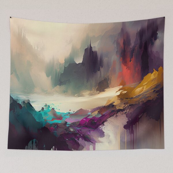 Item preview, Contemporary abstract landscape designed and sold by Red Witch Art.