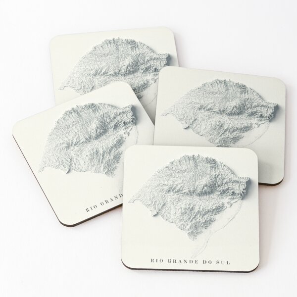 Item preview, Rio Grande do Sul State, Brazil Shaded Relief Map 3D digitally-rendered designed and sold by ThinkAboutMaps.