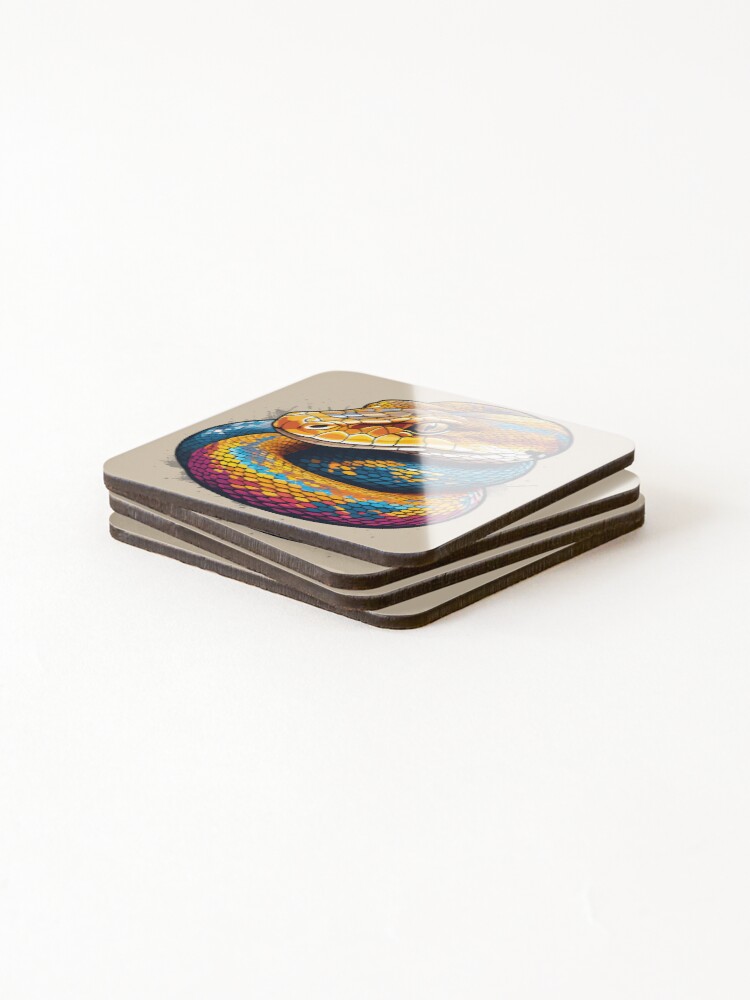 Thumbnail 4 of 5, Coasters (Set of 4), Python designed and sold by WildlifeInc.