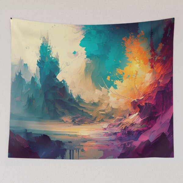 Item preview, Contemporary abstract landscape designed and sold by Red Witch Art.
