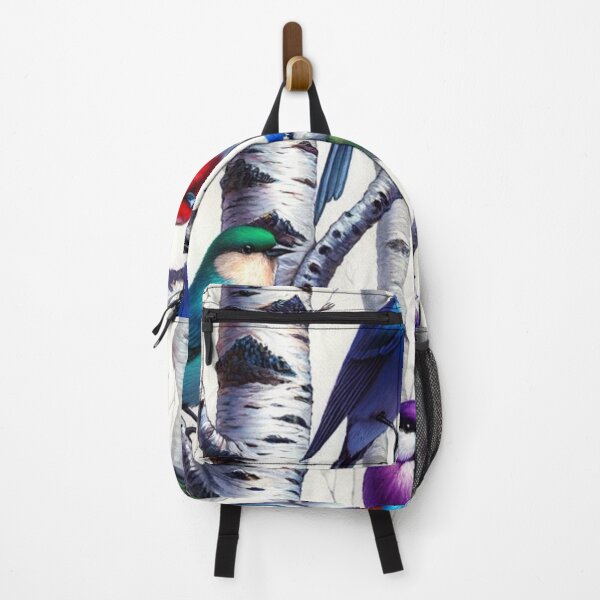 Item preview, Colorful Birds In Birch Trees Art designed and sold by mymagicstoreus.