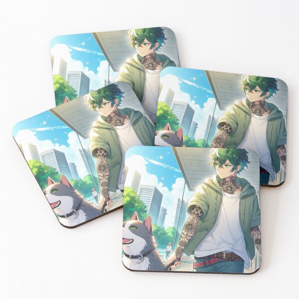 Item preview, A young boy walking his dog. Anime designed and sold by LindaV44.