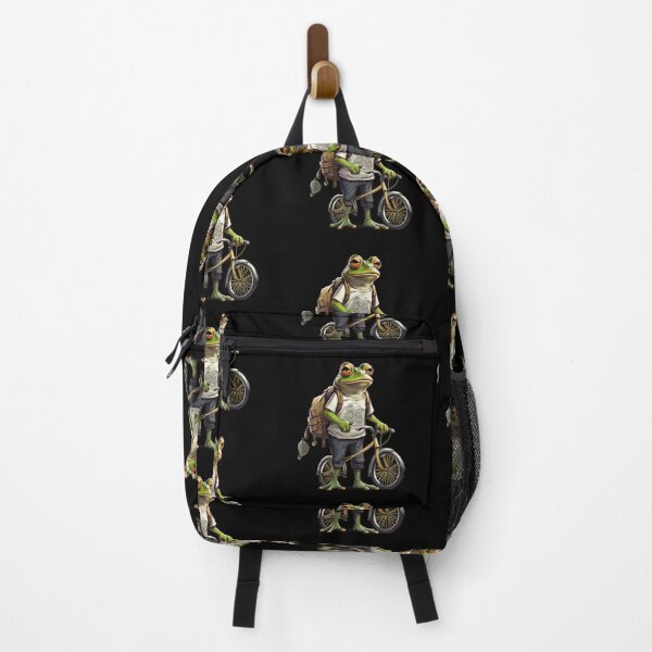 Item preview, Quirky Frog Design: Frog with T-Shirt, Backpack, and Bicycle | Perfect Gift! designed and sold by JOY STORE 45.