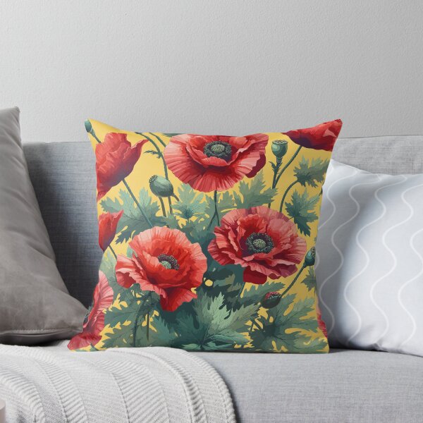 Item preview, Red Poppy Flowers on Yellow  designed and sold by GraphicsClub.