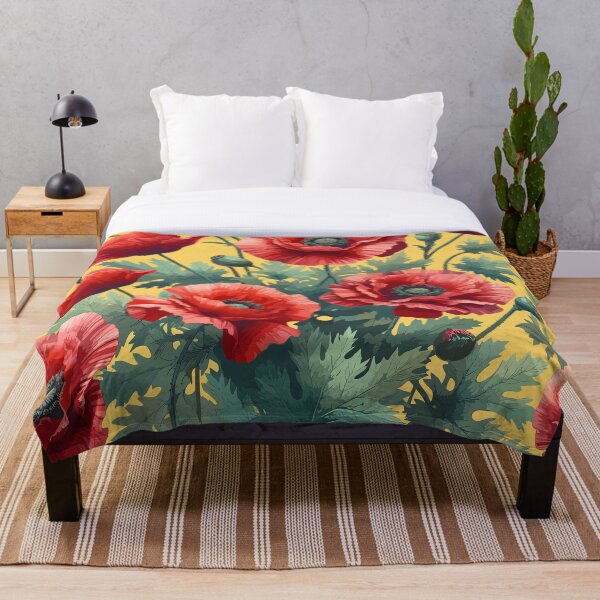 Item preview, Red Poppy Flowers on Yellow  designed and sold by GraphicsClub.