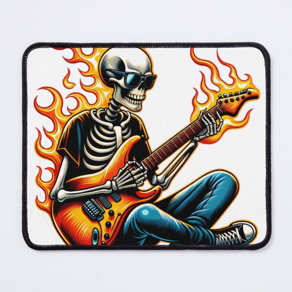 Item preview, Fiery Skeleton Guitarist Illustration designed and sold by BKnox94.