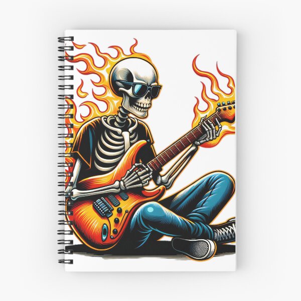 Item preview, Fiery Skeleton Guitarist Illustration designed and sold by BKnox94.