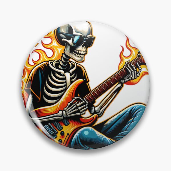 Item preview, Fiery Skeleton Guitarist Illustration designed and sold by BKnox94.