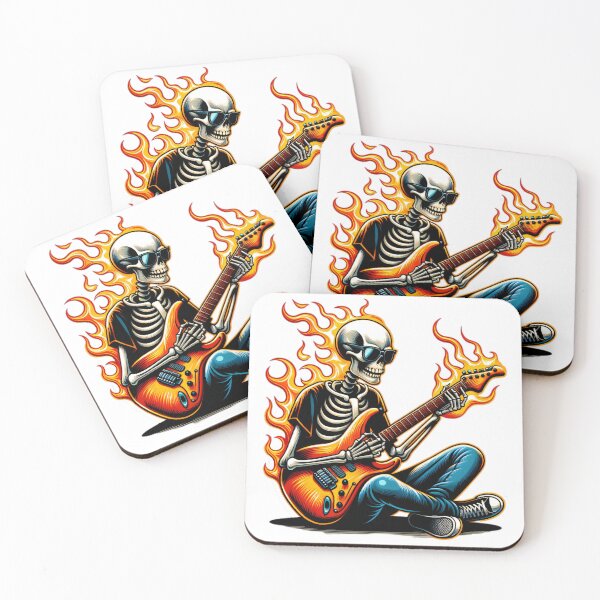 Item preview, Fiery Skeleton Guitarist Illustration designed and sold by BKnox94.