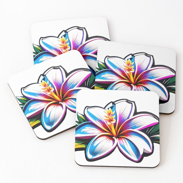 Item preview, Colorful Painted Plumeria Flower designed and sold by DisneyKrayzie.
