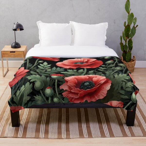 Item preview, Red Poppy Flowers on Black  designed and sold by GraphicsClub.