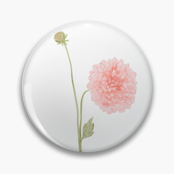 Artikelvorschau, Aquarell-Dahlie, rosa Blumenkunst entworfen und verkauft von dahliasndoodles.