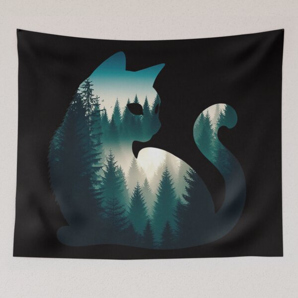 Item preview, Forest Cat Silhouette - Double Exposure  designed and sold by HausKatz.