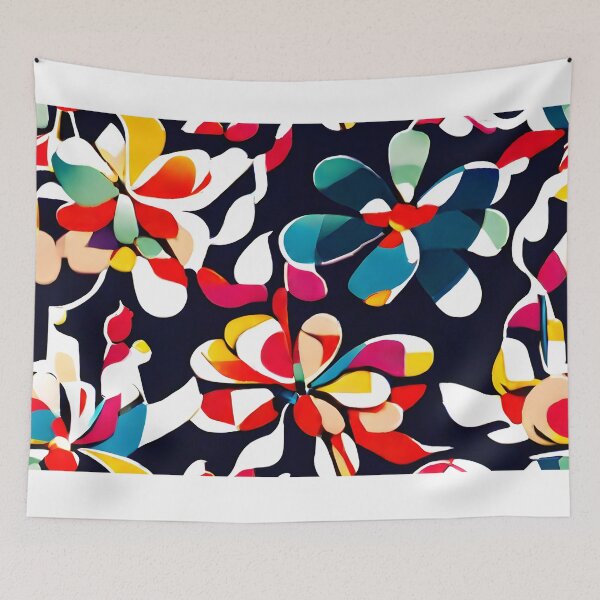Item preview, Abstract colorful flowers pattern  designed and sold by ratchawoot.