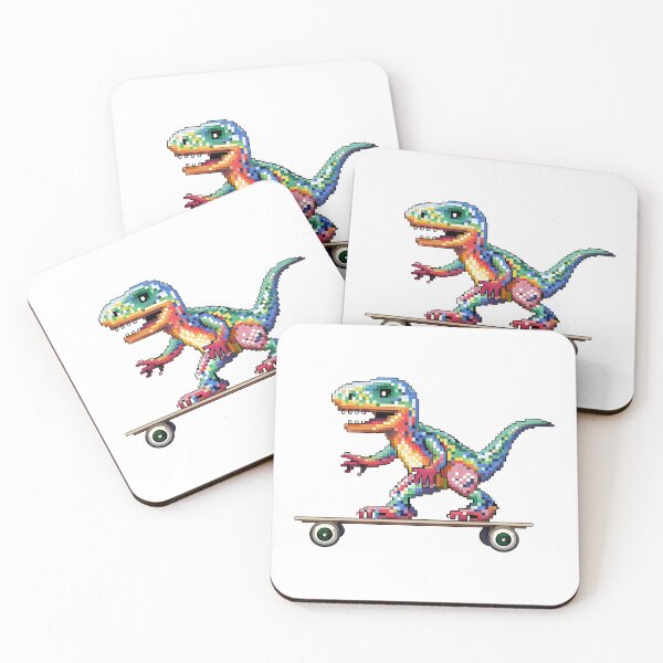 Item preview, 8bit Dinosaur Skateboarder designed and sold by TyGuySupply.