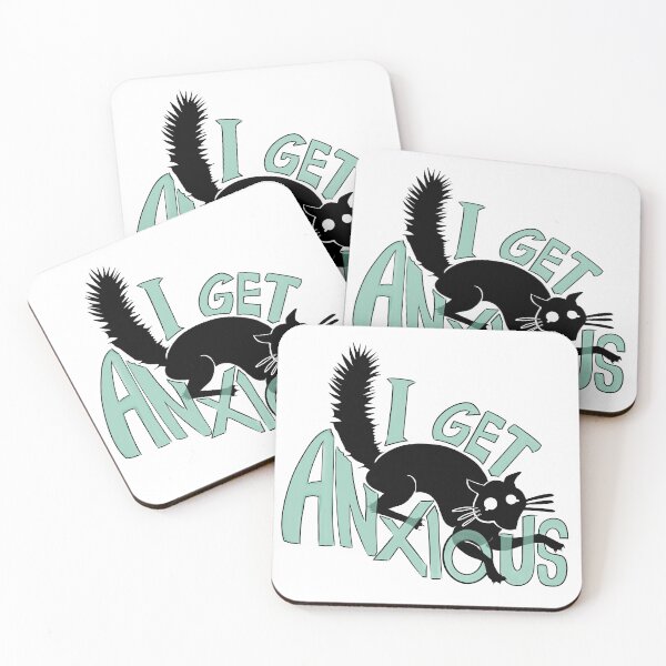 Item preview, I Get Anxious Cat (Black) designed and sold by Oaktreeish.