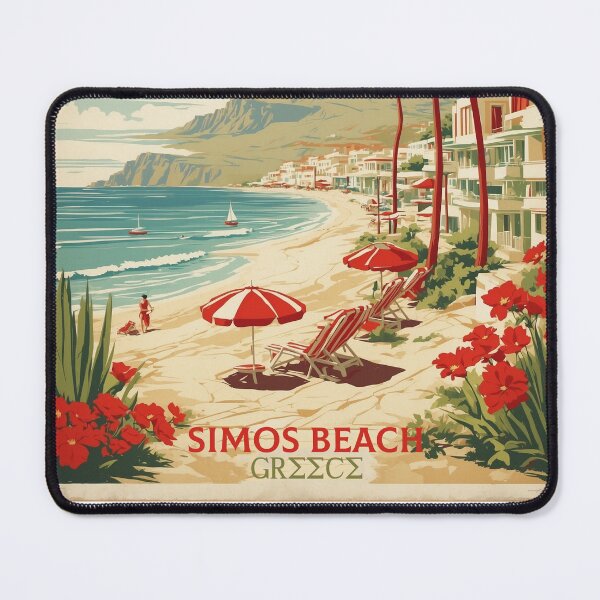 Item preview, Simos Beach Greece Vintage Poster Tourism designed and sold by TravelersGems.