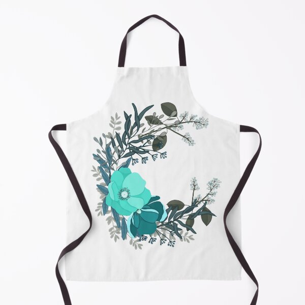 Item preview, Turquoise Floral Crescent Wreath designed and sold by HeidiMyersArt.