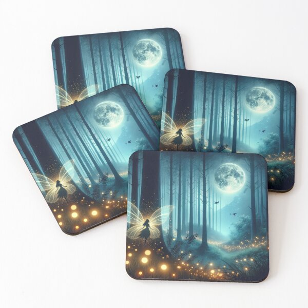 Item preview, Enchanted Moonlit Forest with Fairy designed and sold by SunkenCost.