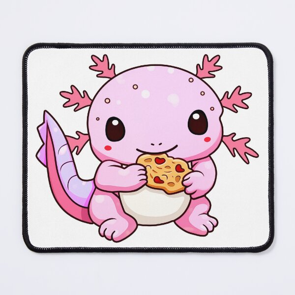 Item preview, Pink Axolotl eating a Cookie, Cute Axolotl designed and sold by TyGuySupply.