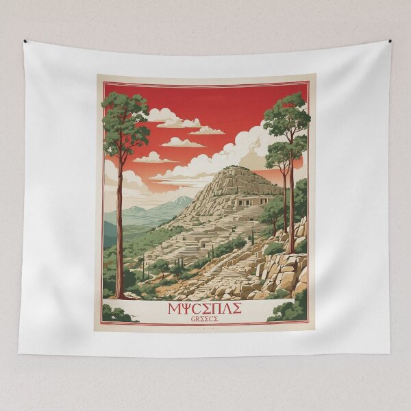 Item preview, Mycenae Greece Vintage Poster Tourism  designed and sold by TravelersGems.