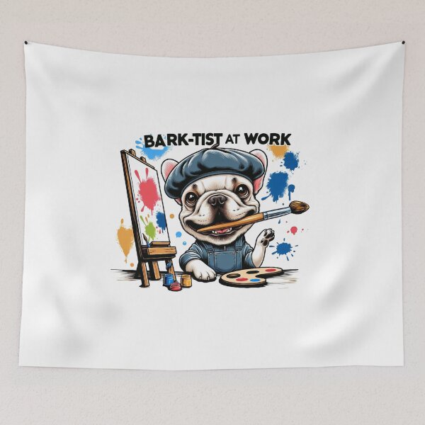 Item preview,  Bark-tist at Work: Artistic Bulldog  designed and sold by creativechaster.