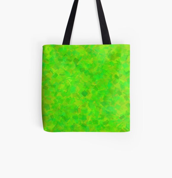 Neon Lime Blocks by Cecile Grace Charles All Over Print Tote Bag