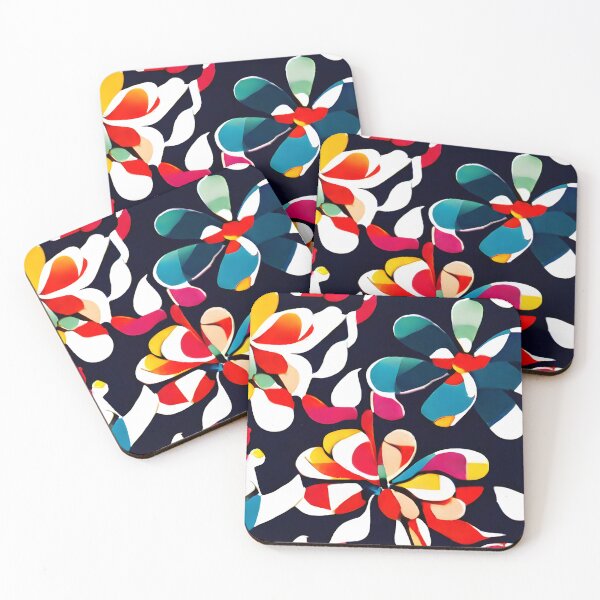 Item preview, Abstract colorful flowers pattern  designed and sold by ratchawoot.