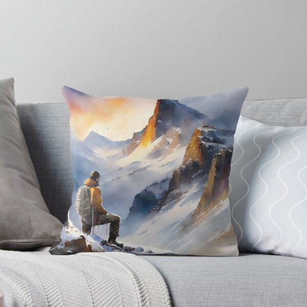 Item preview, Snow mountain with rainbow on waterfall, climber's poetry and dream, watercolor designed and sold by boyangyang.