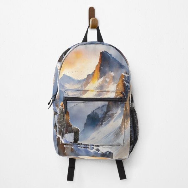 Item preview, Snow mountain with rainbow on waterfall, climber's poetry and dream, watercolor designed and sold by boyangyang.
