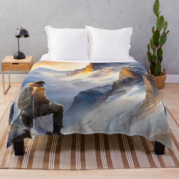 Item preview, Snow mountain with rainbow on waterfall, climber's poetry and dream, watercolor designed and sold by boyangyang.