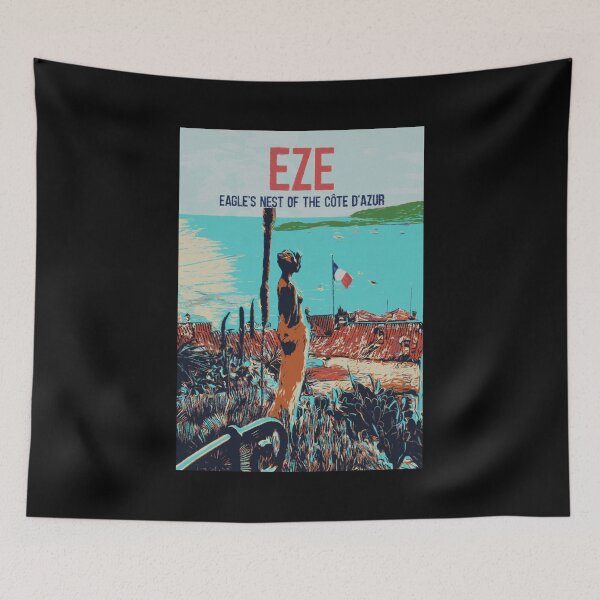 Item preview, Vintage Eze Illustration Print - Nostalgic Beauty of the French Riviera designed and sold by Lemomo-artworks.